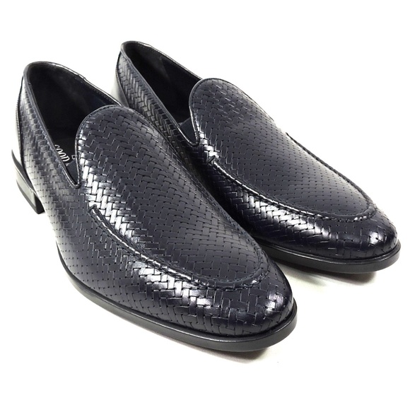 GOODMAN ?? MEN\'S NAVY BLUE LEATHER COMFORT LOAFERS main image 4